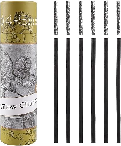 LOONENG Palitos de carbón de sauce, carbón de sauce natural para artistas, principiantes o estudiantes de todos los niveles de habilidad, ideales