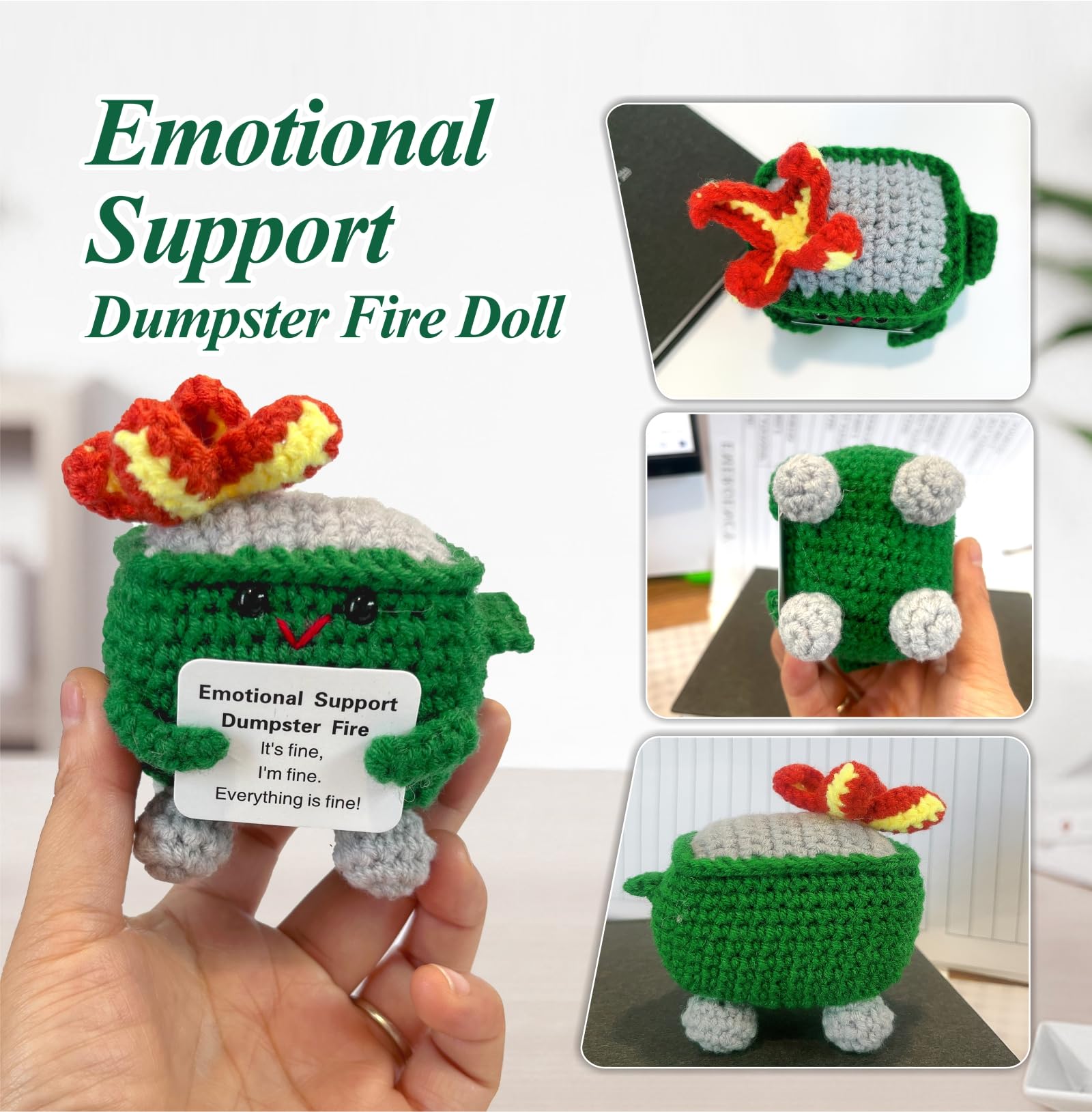 Supporto Emotivo, Cassonetto Fatto A Mano All'uncinetto, Accessori Per Scrivania Supporto Emotivo Peluche Per Donne Uomini Amici Colleghi I~p178508286