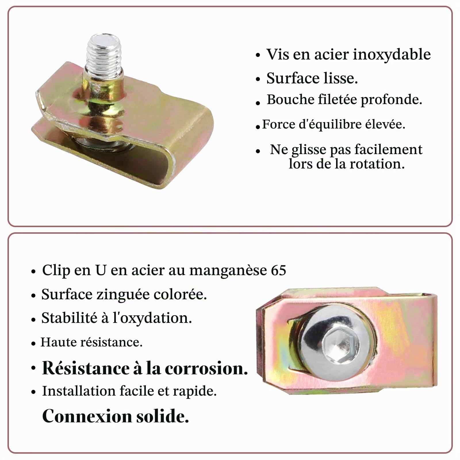 LALAGO Clip à Vis et Écrou de Kit, 115 Pcs M4 M5 M6 M8 de Vis et Écrous de Fixation pour Garde-Boue de Voiture, Écrous Fixation Type U Clips Ecrou, Type U Sous Support de Passage Roue Kit