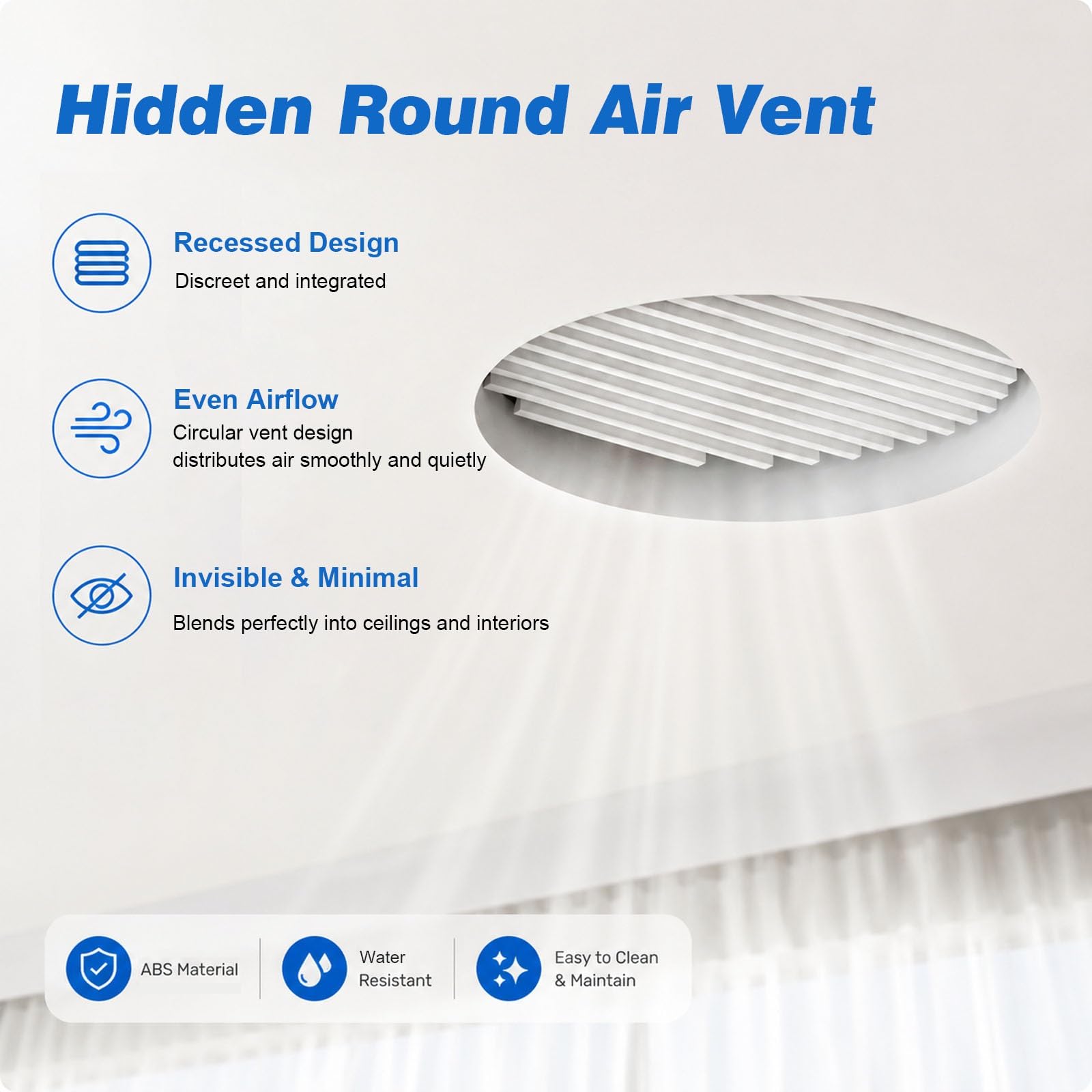 Trampilla Pladur Paquete De 2 Cubiertas Decorativas para Rejillas De Retorno De Aire | Rejilla De Ventilación Circular Con Fijación Por Tornillos Para Techo; Uso Residencial Y Comercial(Dia 45cm/17.7in)