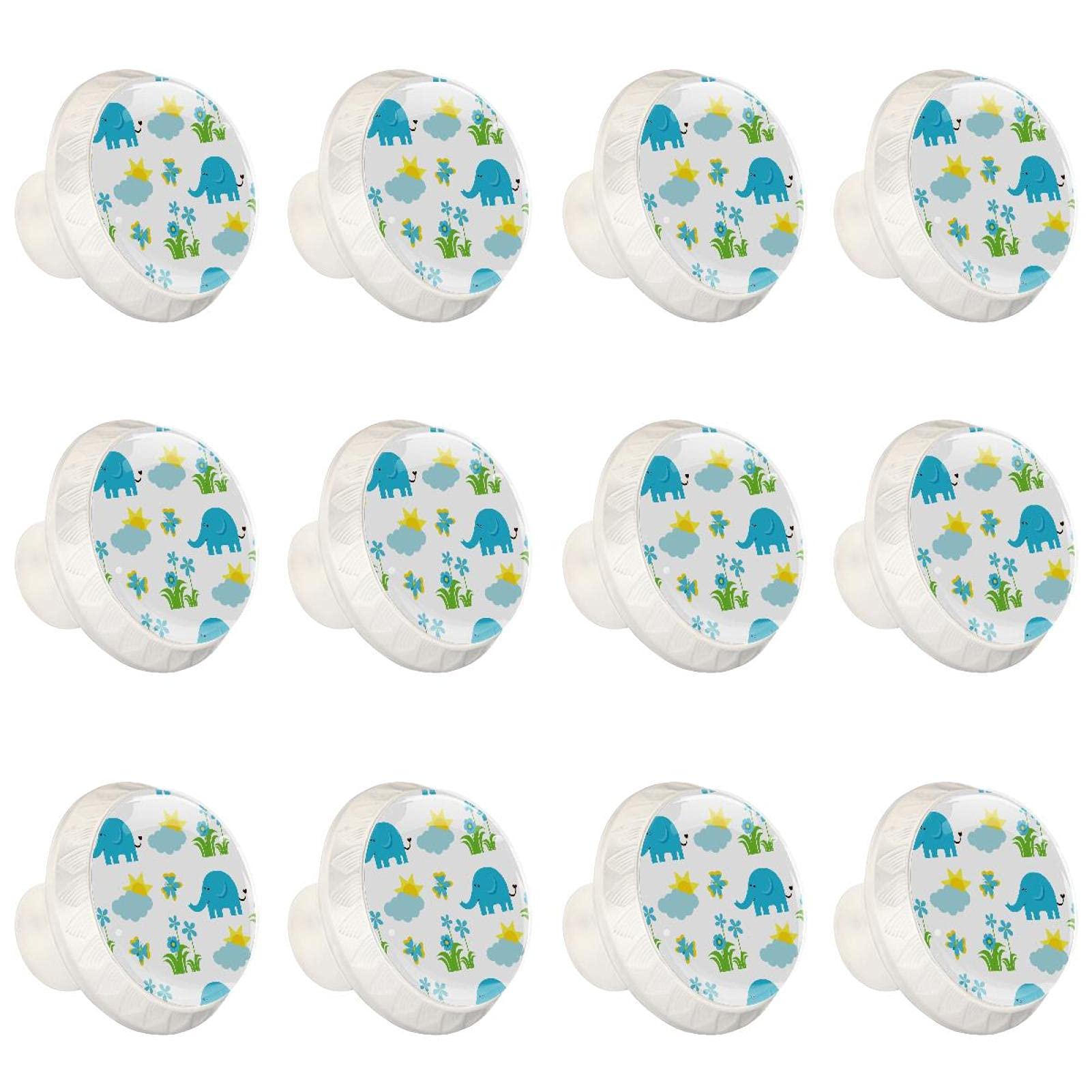 Boutons de cuisine ergonomiques éléphant bleu pour placard
