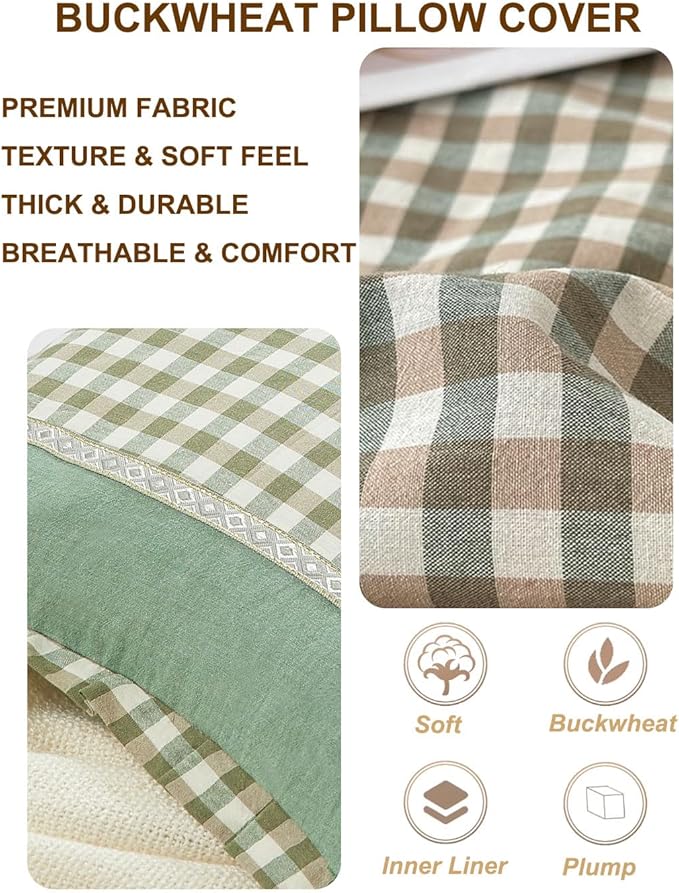 Almohada de Cascarilla de Trigo Sarraceno Rectangular, Soporte Cervical Ajustable con Funda Removible, 35.56 x 20.32 cm miniatura 3