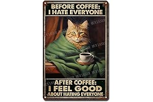 Before Coffee I Hate Everyone Sign - Funny Office Home Decor