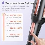 4-in-1 Adjustable Hair Crimper Waver with 3-Barrel Curling Iron | 4 heat settings (280°F–410°F), digital display, 30-second fast heat-up, anti-scald protection, rose gold