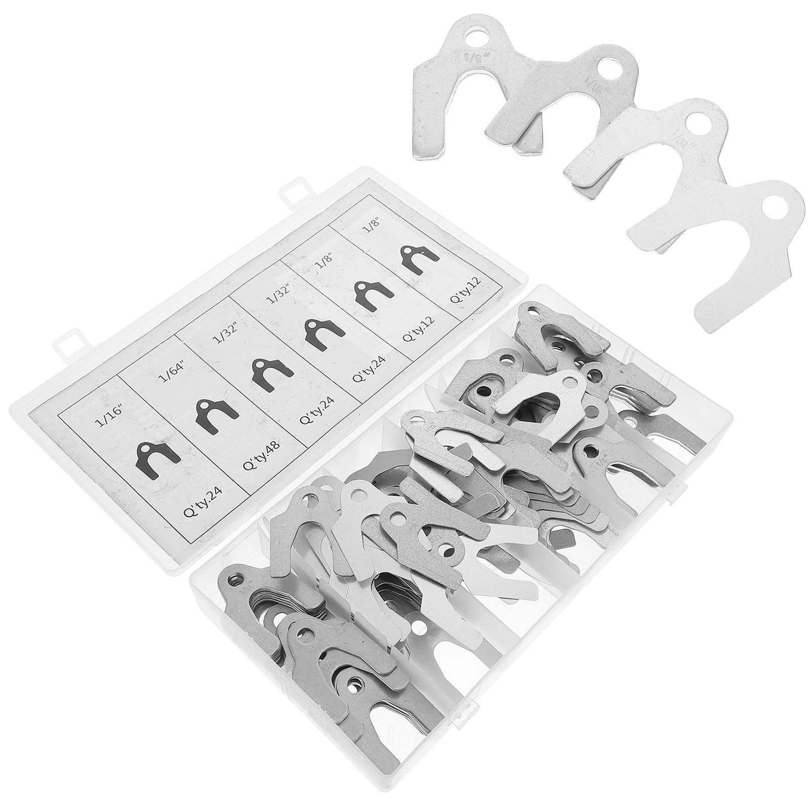DECHOUS 144 Pièces Assortiment de Cales de Carrosserie Automobile Argenté pour Alignement Automatique Précis, Protection du Véhicule et Réglage des Panneaux de Carrosserie Auto