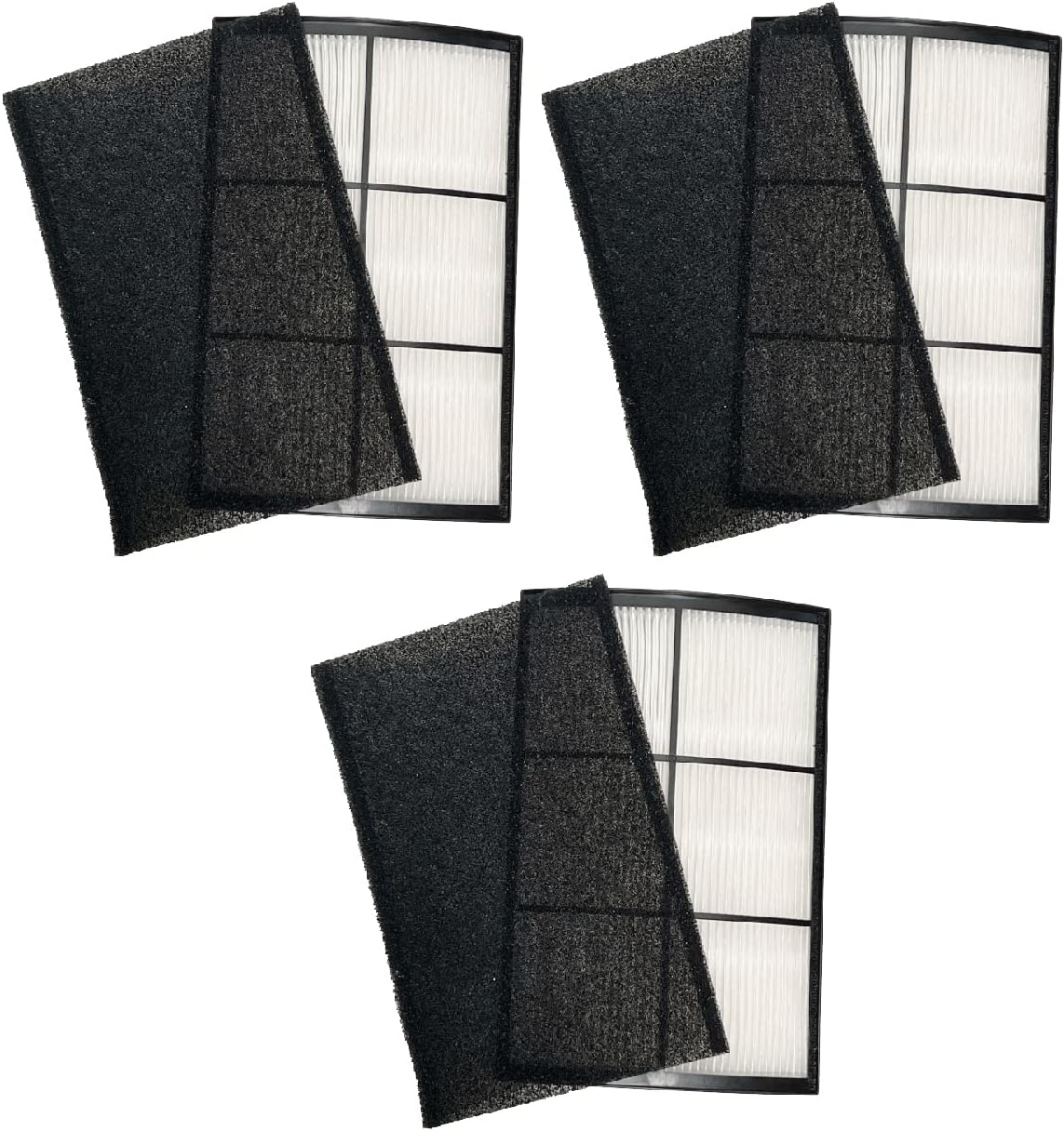 Nispira PECOMFIL Breeze Filter Replacement For Purezone Breeze Tabletop Air Purifier PECOMPAP 2-in-1 True HEPA Activated Carbon 2 Packs