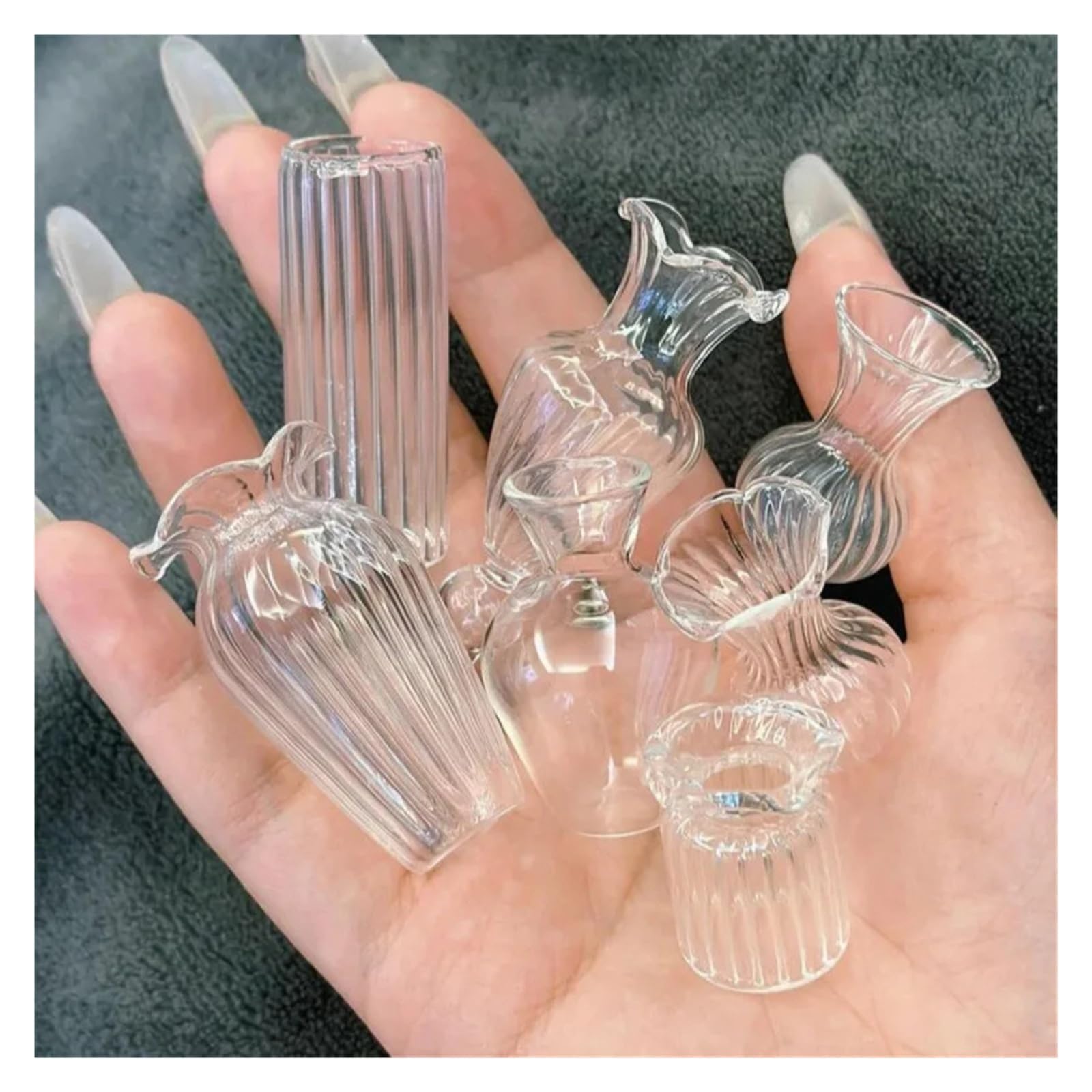 Florero para hidropónicos de vidrio mini y botella de aceites esenciales