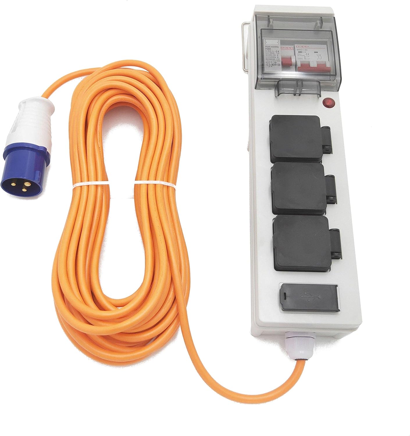 Eurohike Mobile Mains Kit with USB (15m), For Tents, Awnings, Caravans