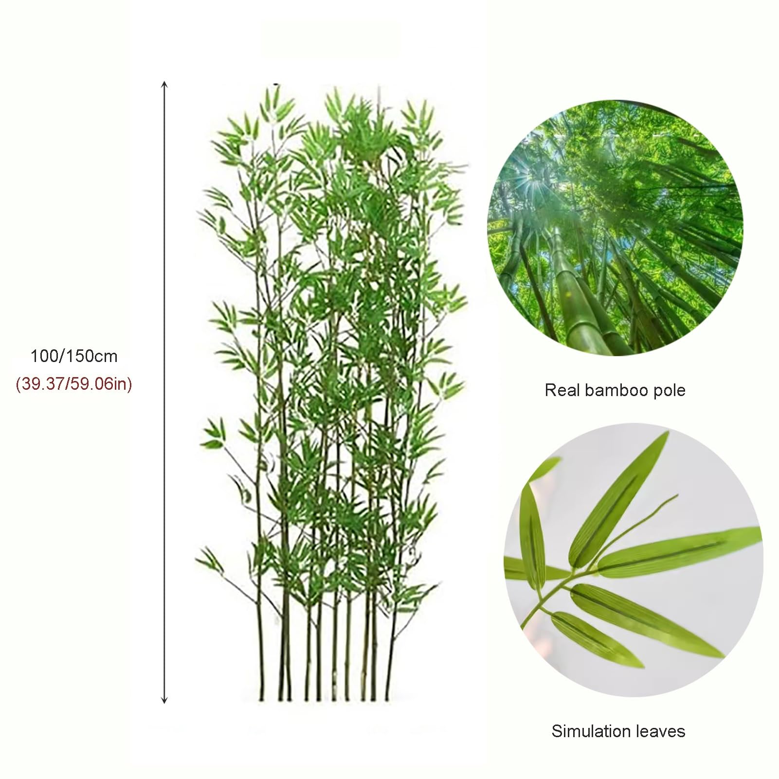 Amazon｜10 個のフェイク竹葉の木の装飾、竹の枝の装飾品、人工緑の竹