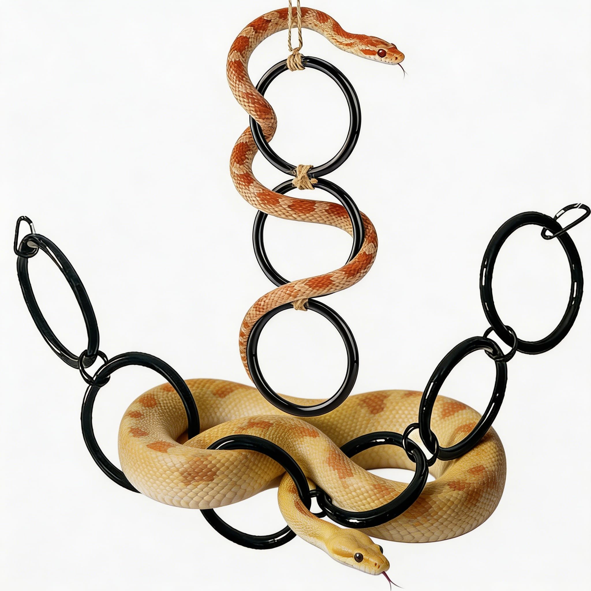 2PCS Acrylic Snake Climbing Rings for Ball Python & Corn Snake
