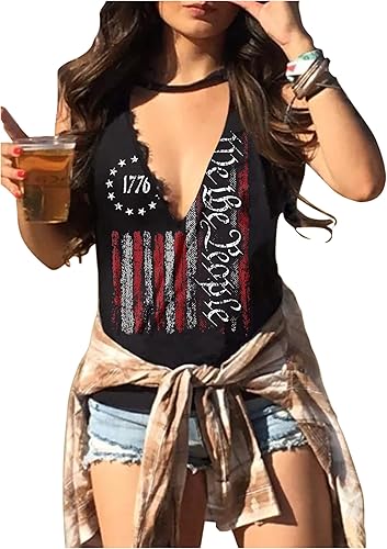 Camisetas sin mangas con cuello en V profundo para mujer, camisetas sin mangas para adolescentes y niñas, sexy, casual, para conciertos, trajes