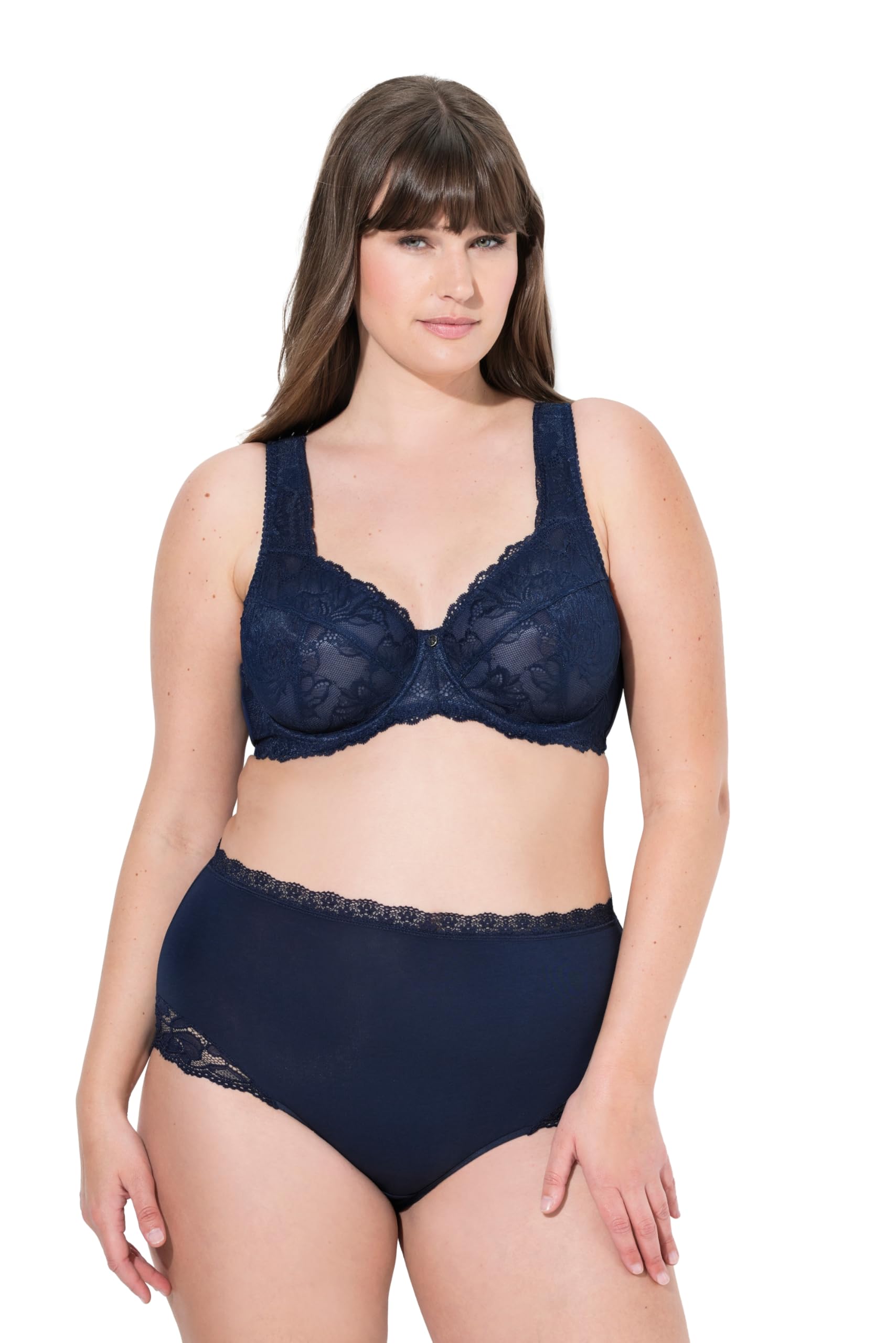 Ulla Popken Damen große Größen Übergrößen Plus Size Bügel-BH, Spitze, breite Träger 822855