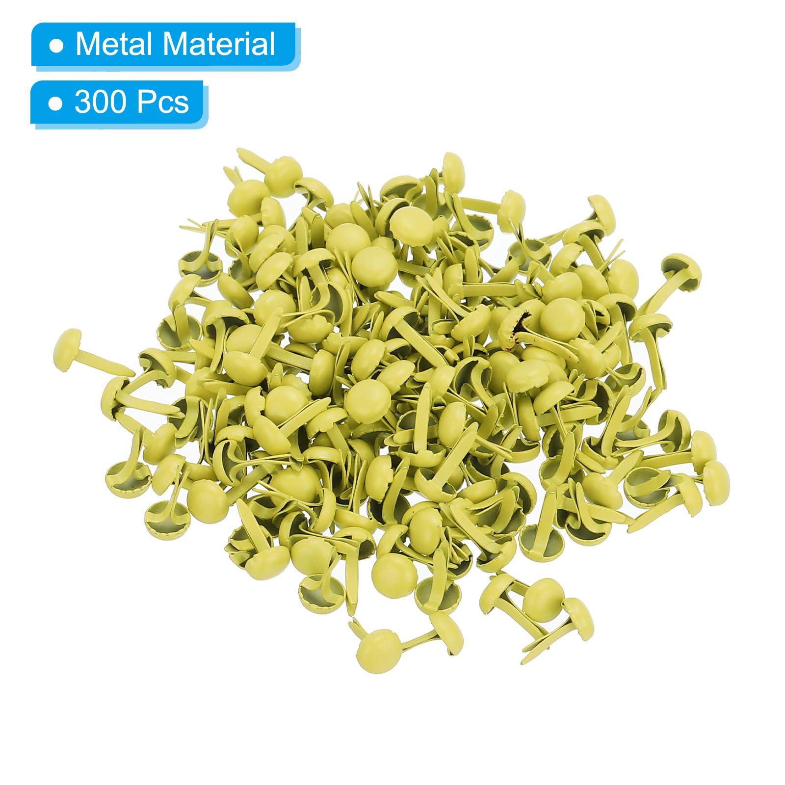 PATIKIL 300 PCS Paper Brass Fasteners Split Pins Pastel Mini Metal Brads Round Head Plated Fastener for Craft Art Scrapbooking DIY Supplies Yellow - Image 3