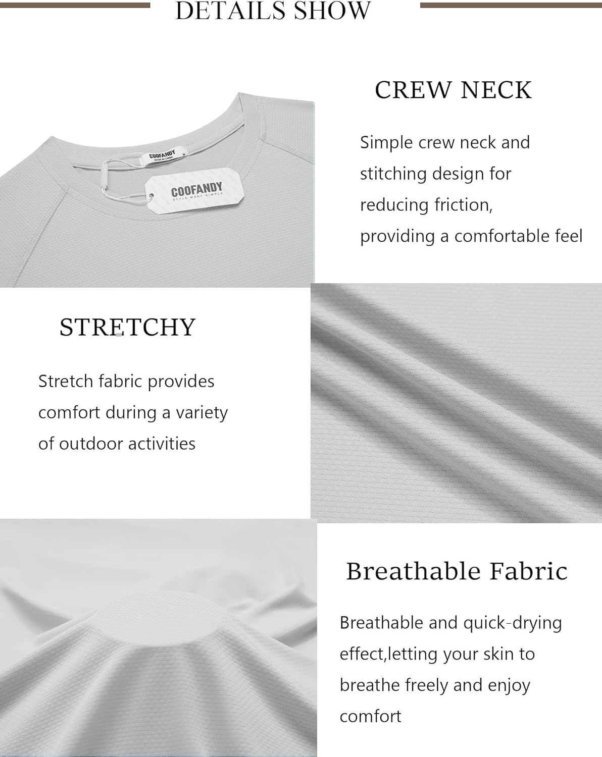 COOFANDY Mens Swim Shirt Short Sleeve UPF 50+ Sun Protection Shirt Rah Guard Athletic Quick Dry T Shirts - Image 5