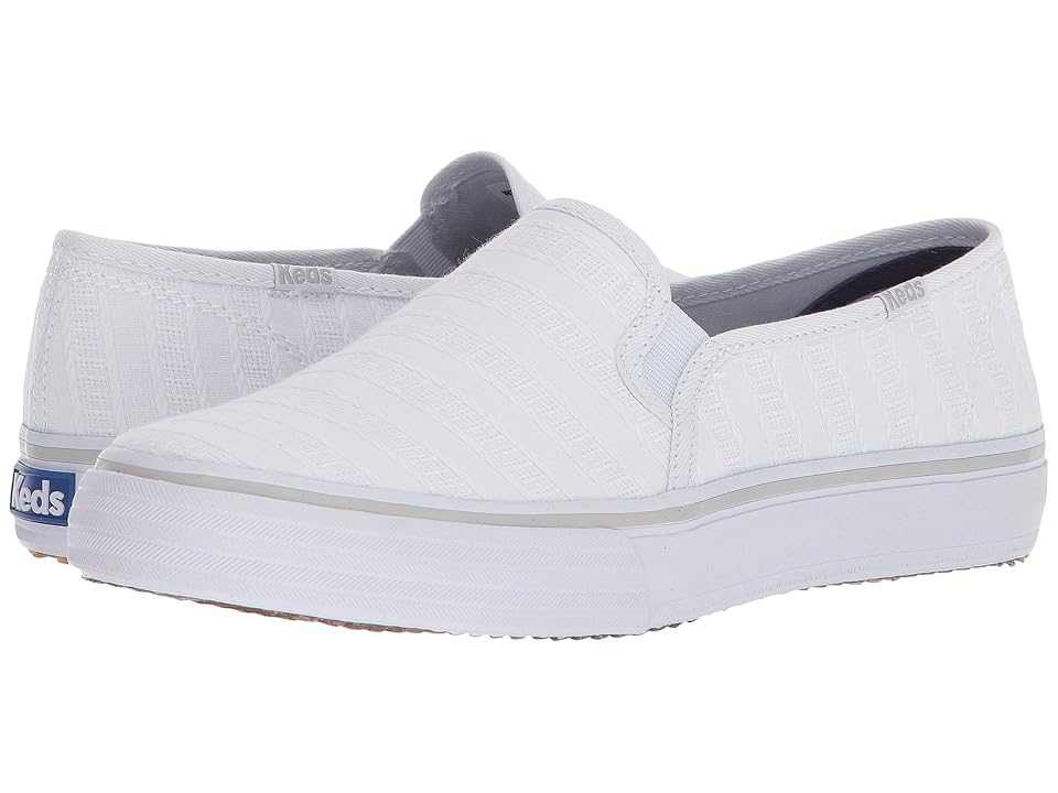 

Keds Double Decker Eyelet Stripe (White) Women's Slip on Shoes
