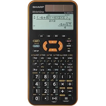 Sharp EL-W531 XG-YR Scientific Calculator WriteView Display Metallic Orange 335 Functions TWIN-Power for Grammar/Secondary Sc