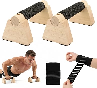 Wooden Parallettes Bars, Pushup Bars Calisthenics Equipment