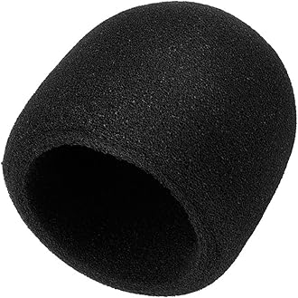 Mudder Microphone Cover Foam Microphone Windscreen, Mic Windscreen Pop Filter Foam Cover Mic Condenser Size a Black for Podcasting KTV Dance Field Recordings Conference