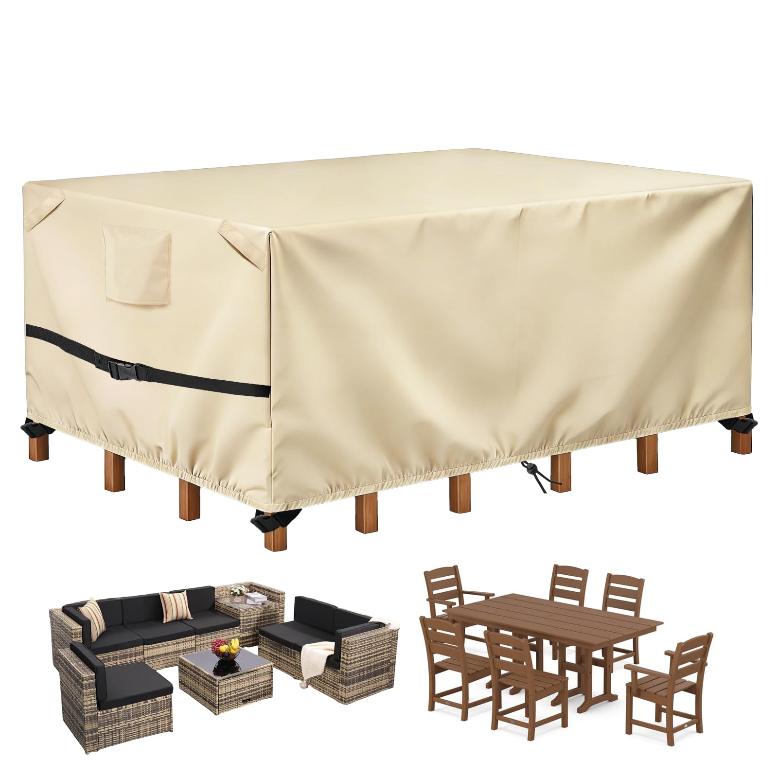 Rectangular Patio Furniture Cover, 90 in x 64 in x 28 in