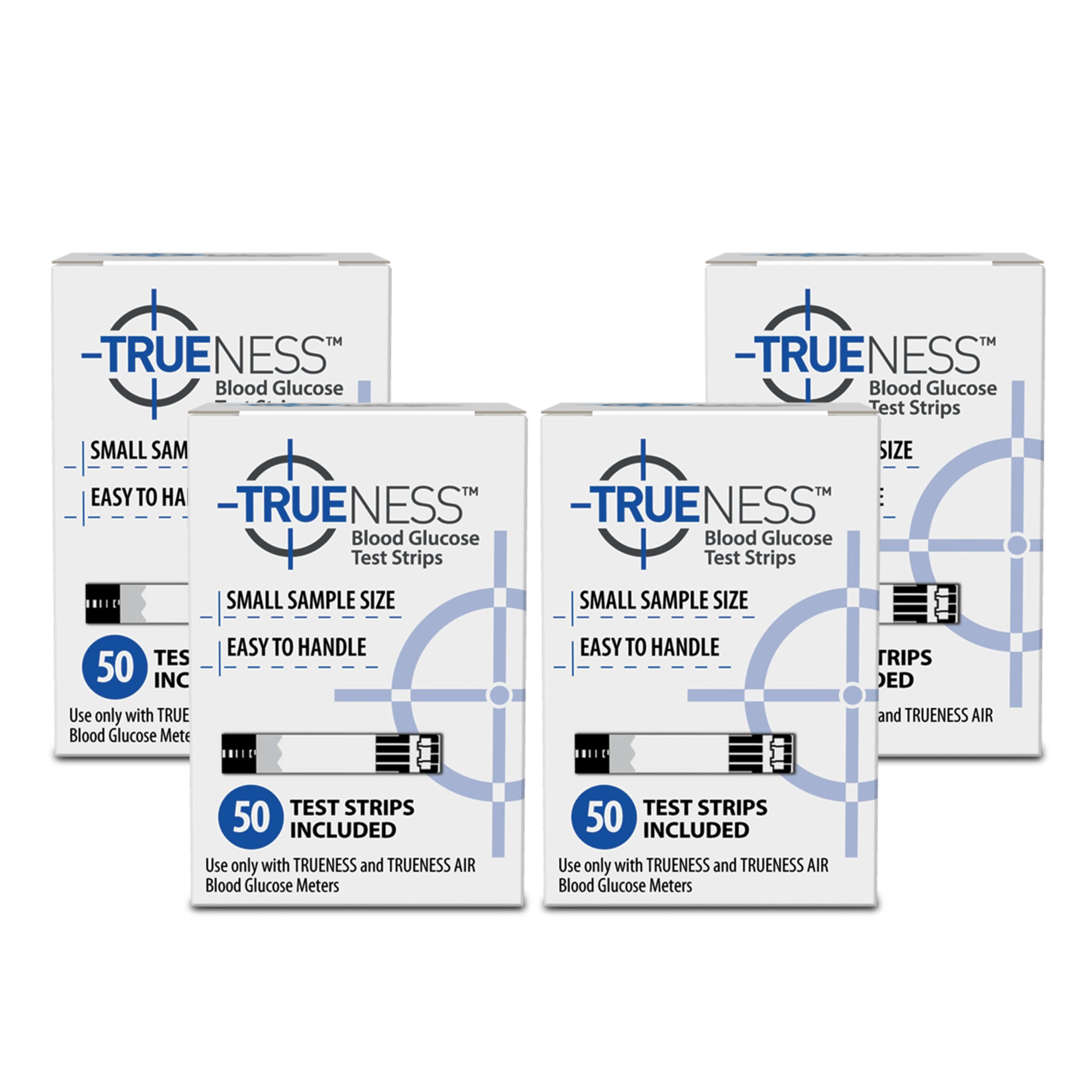 TRUENESS Blood Glucose Test Strips - Diabetic Blood Sugar Test Strips - Compatible with TRUENESS Meters for Accurate Diabetes Monitoring - 50 Count (4 Pack)