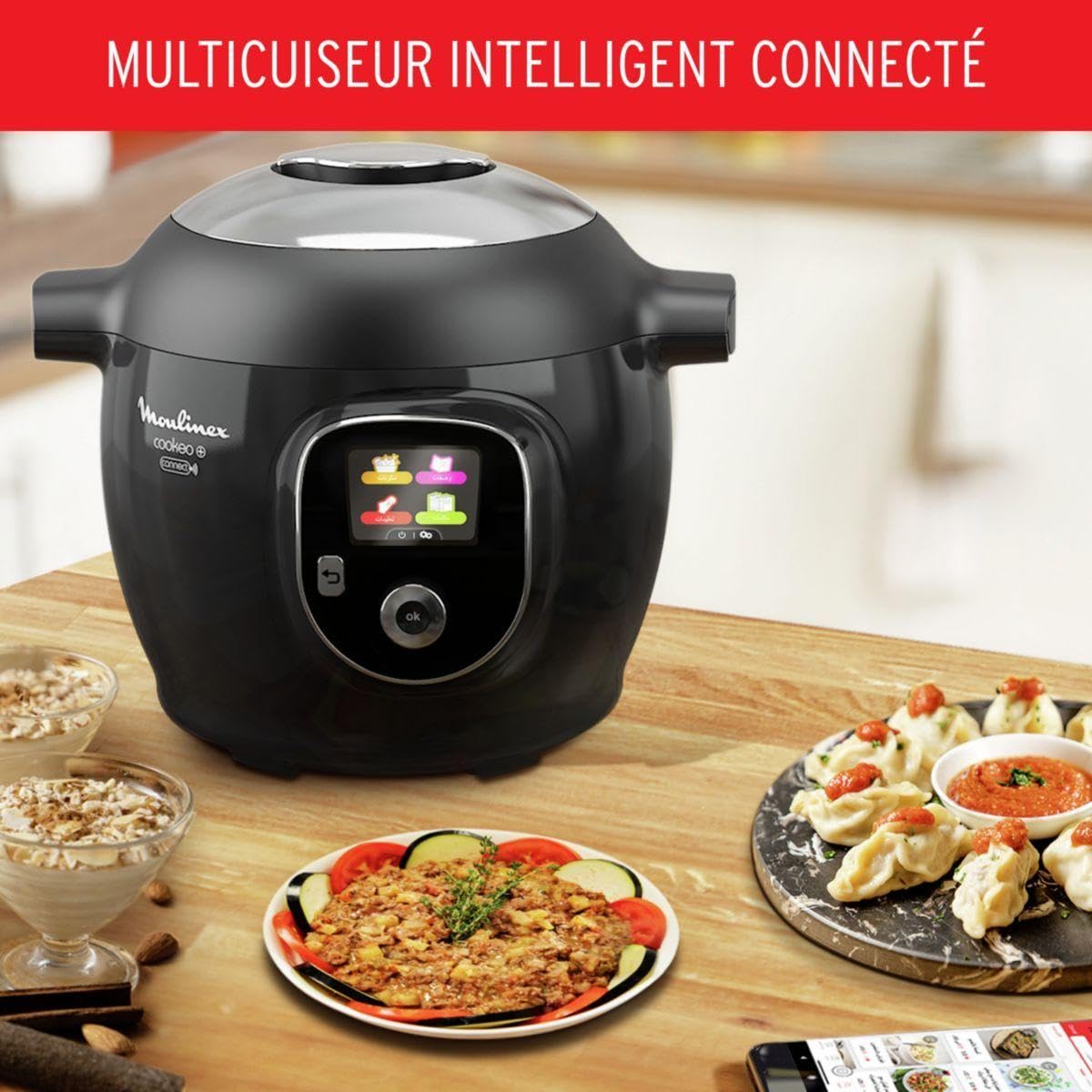 MOULINEX COOKEO+ CONNECT MULTICUISEUR INTELLIGENT 6 PROGRAMMES, 200 RECETTES 6L NOIR CE867810