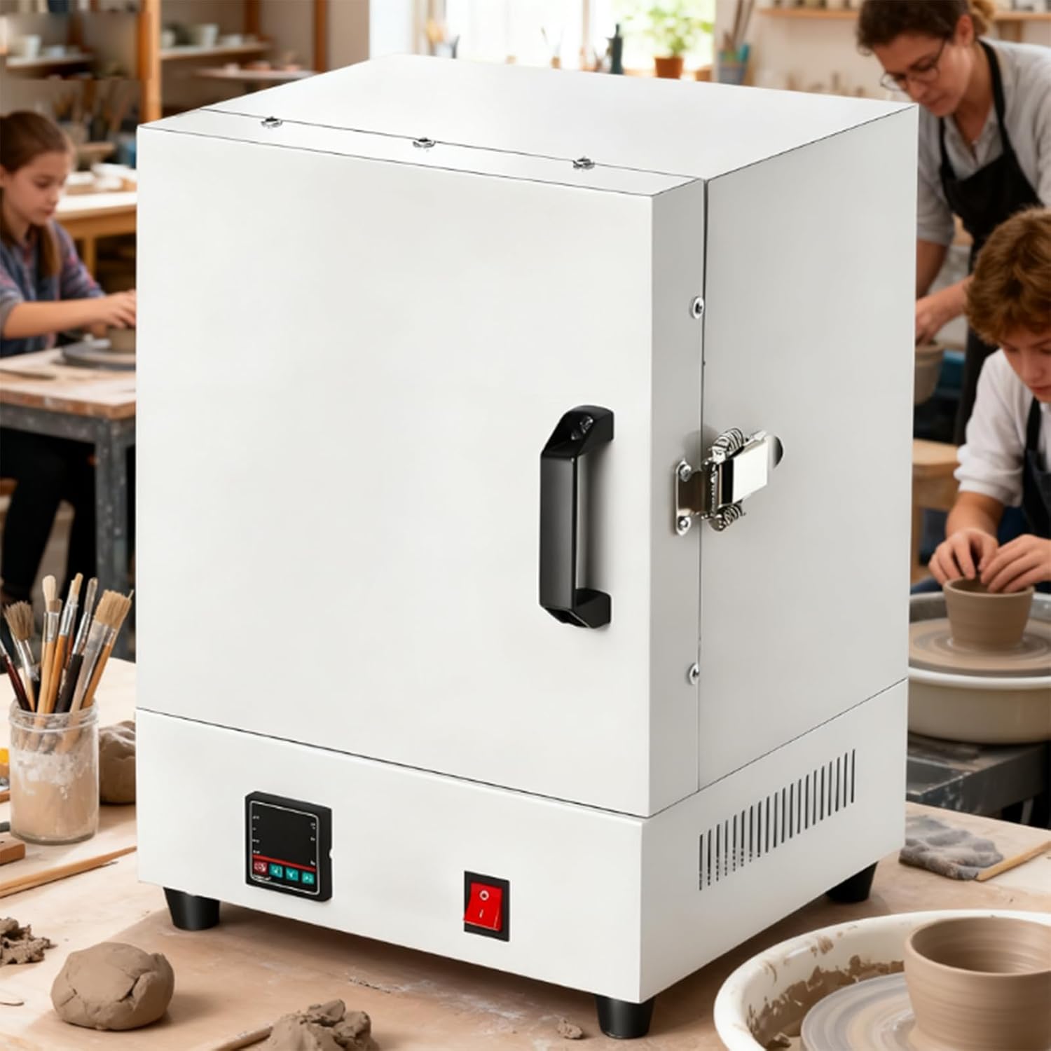 High-Temperature Muffle Furnace 2000W 110V for Jewelry Processing, 0-2192℉ Electric Laboratory Burnout Oven, Integrated High-Performance Furnace for Lab Use