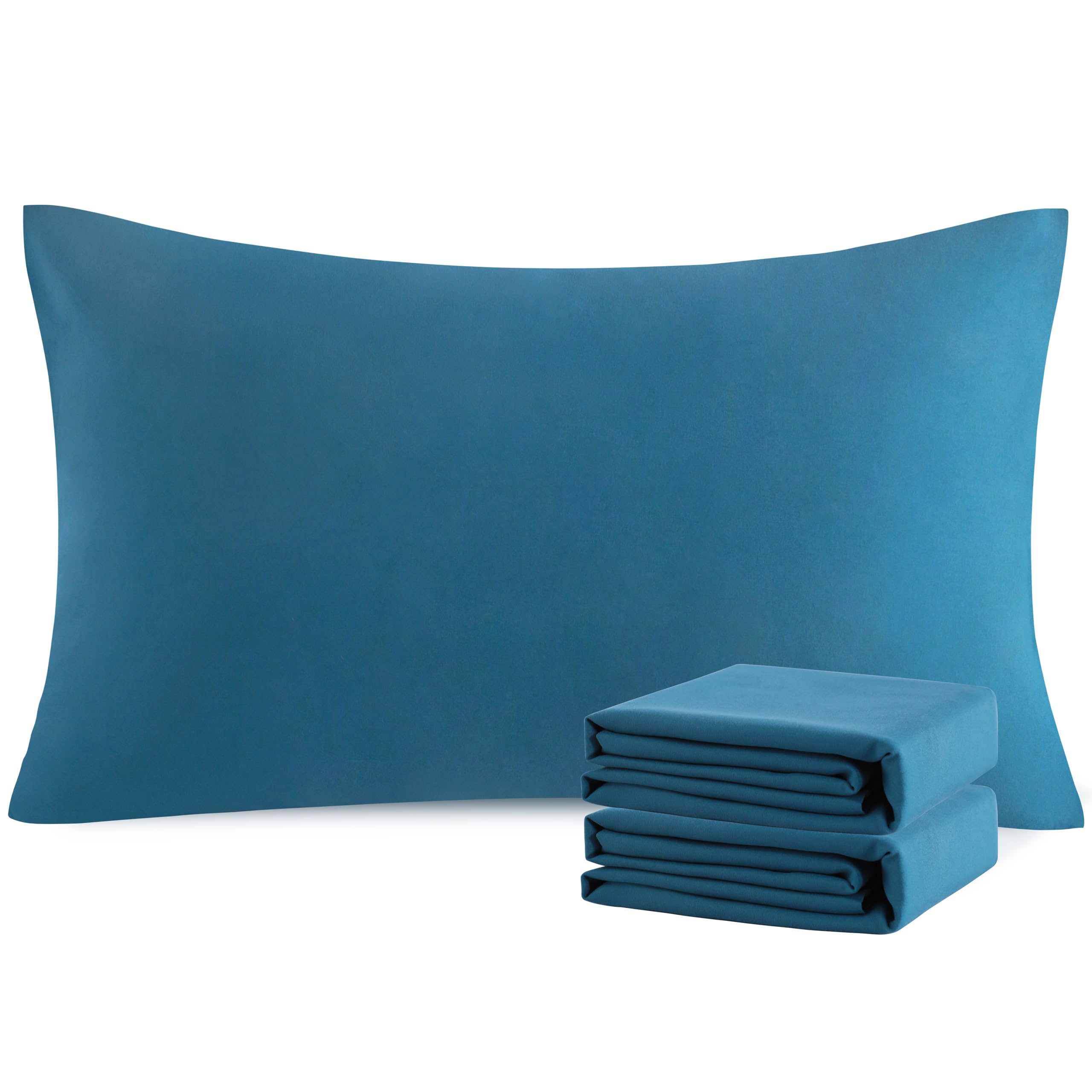 NTBAY King Microfiber Pillowcases, 2 Pack, 20 x 36, Teal Blue | Soft Brushed Microfiber with Envelope Closure, Set of 2 King 20 x 36 Inch Pillowcases, Pillow Inserts Not Included