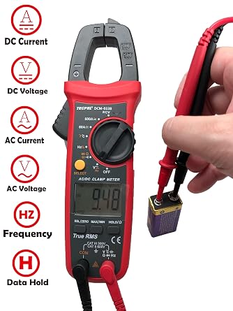 TECPEL DCM-033B 6000 Count Digital Clamp Meter Clamp Multimeter (ACA/ACV/DCA/DCV)