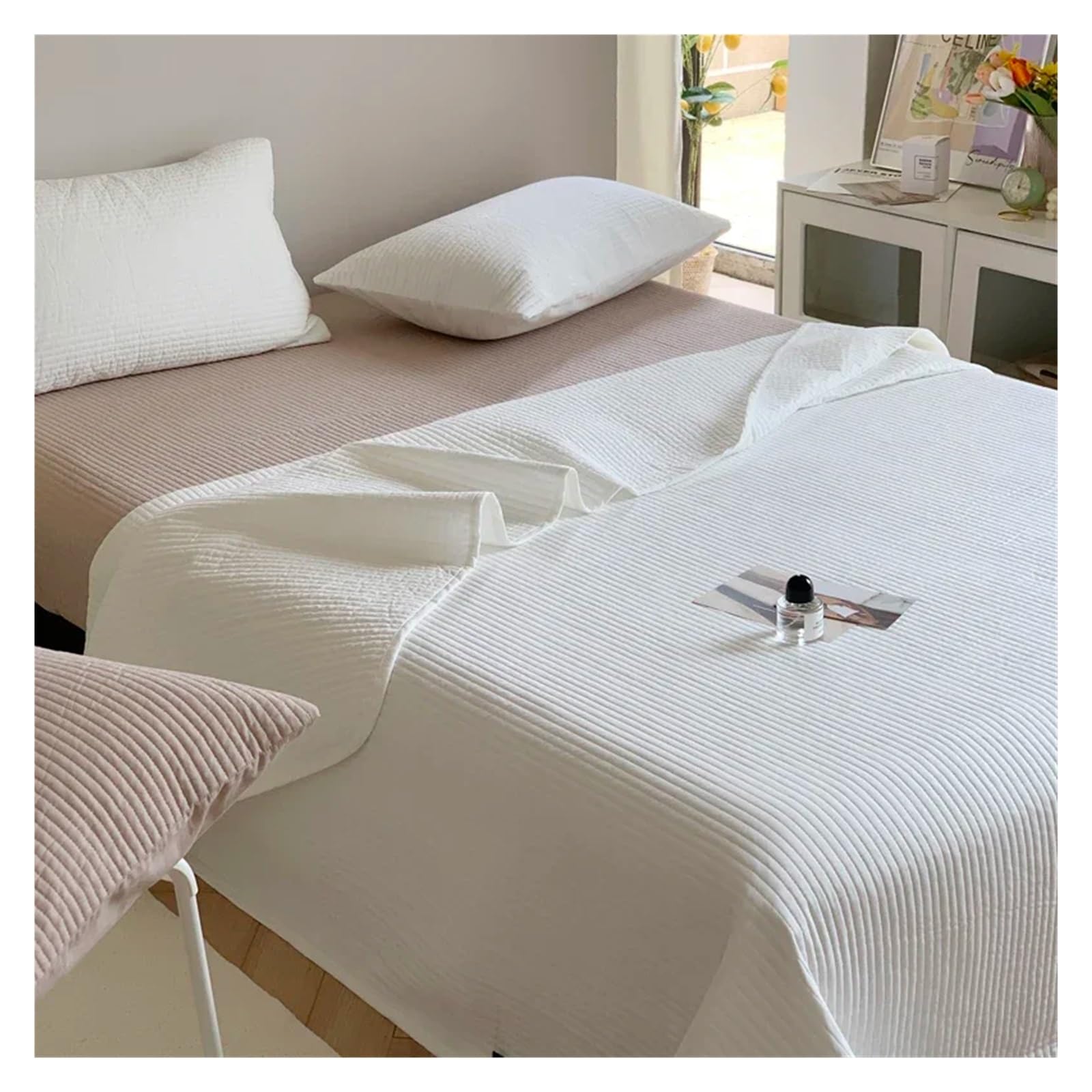 ADovz Biancheria da letto in cotone morbido Copriletto sul letto Copriletto a molle Compatible with il letto di casa Lenzuola a quadri coperta Copriletti Compatible with letto matrimoniale,Lenzuola