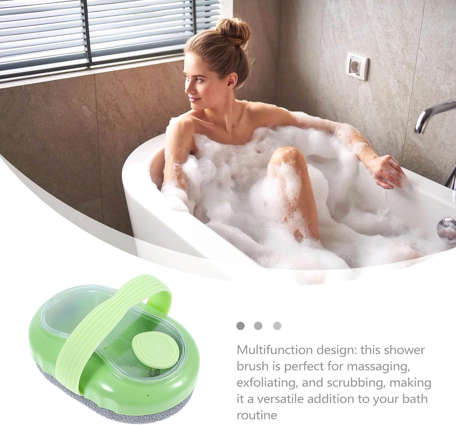 Multifunctional Silicone Bath Brush with Dispense Shampoo Exfoliating Body Scrubber for Skin Cleansing and Scalp Massage Home Shower Hair Scrubber for Sensitive Skin and Relaxation