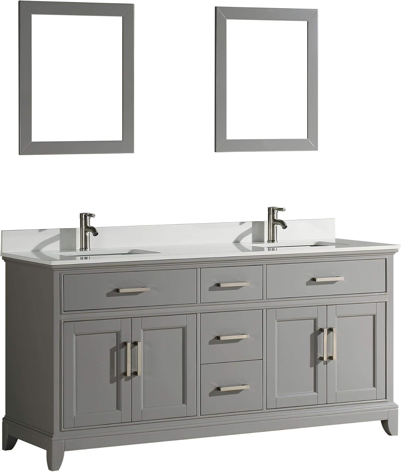 Buy Vanity Art 72 Inches Double Sinks Bathroom Vanity Set White Super Phoenix Stone Top 5 Dove Tailed Drawers 2 Shelves Undermount Rectangle Sink Cabinet With Two Free Mirrors Va1072 Dg Online In Vietnam