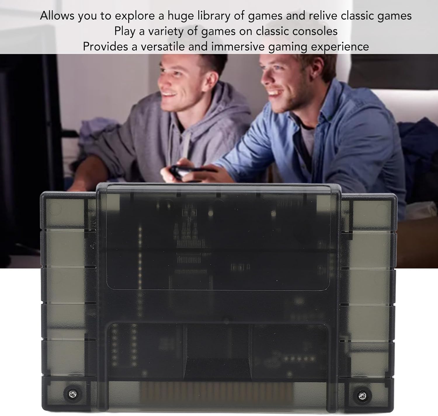 Classic Game Cartridge,3000 in 1 Game 8GB Memory Card and Support FAT16 FAT32, Automatic Save and Backup, for SFC Consoles US Version (Black)