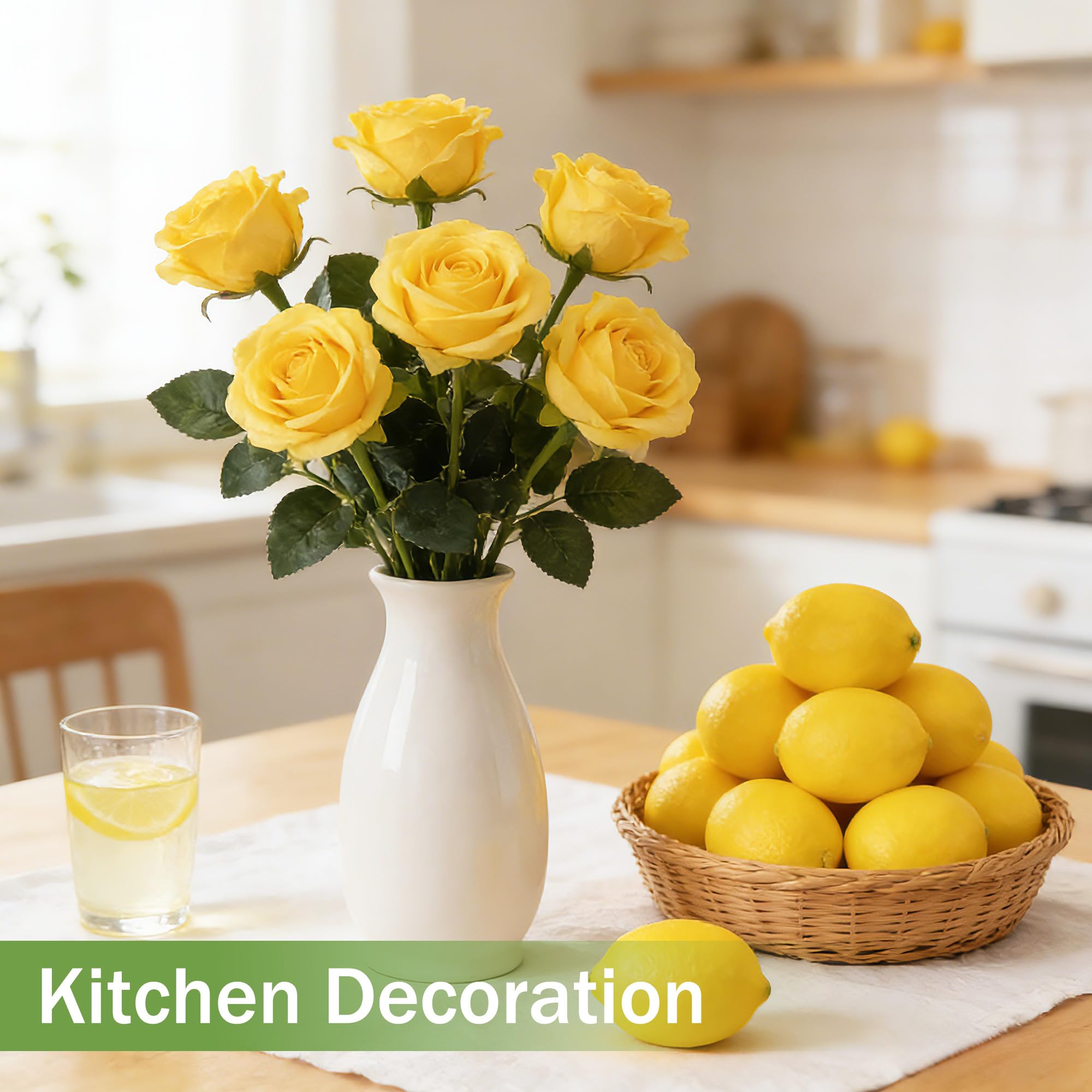 Limón Artificial Tamaño Grande 12 Piezas 9x6,5 cm Decoración Cocina Fiesta Relleno Jarrones