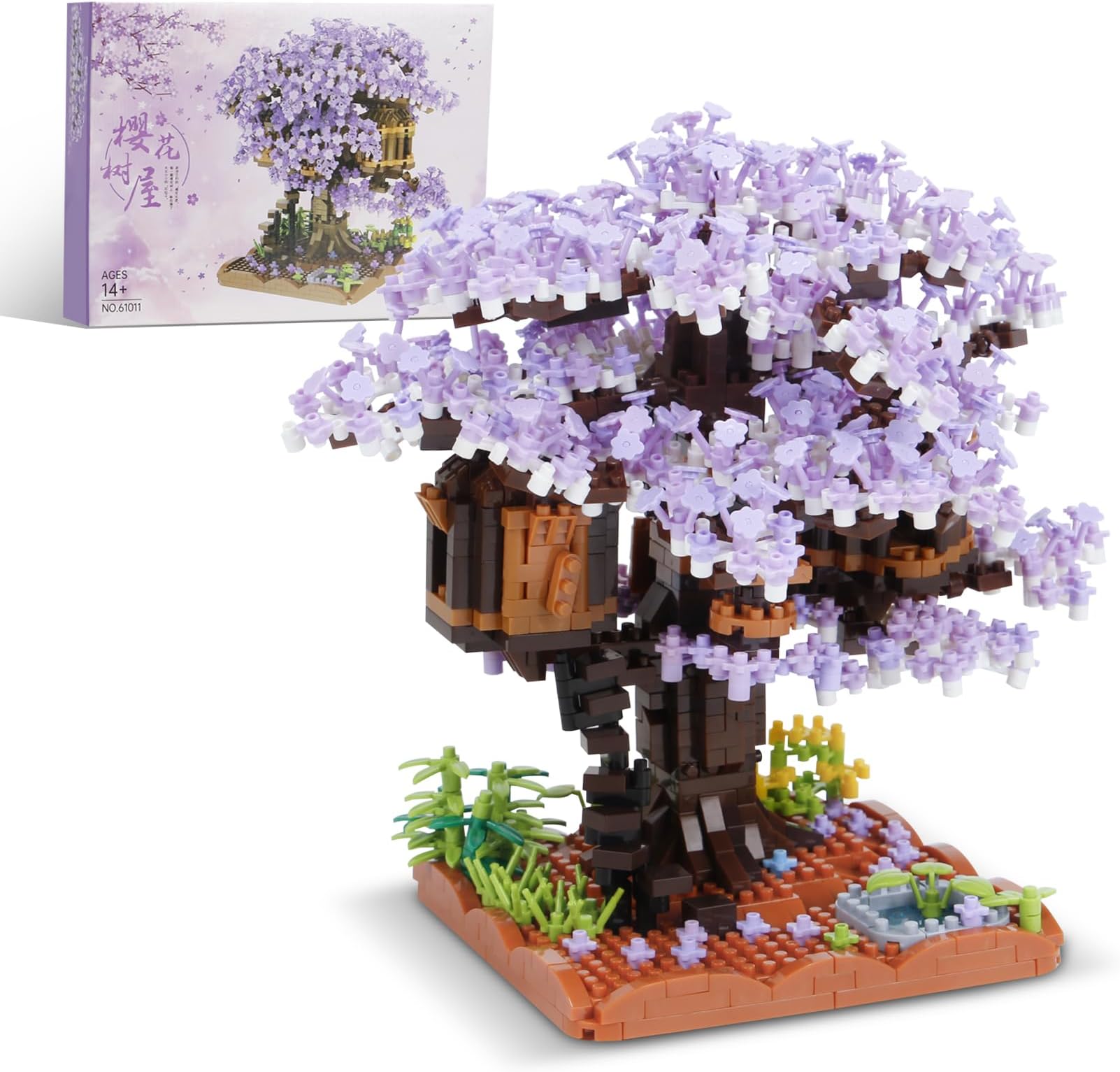 2008 PCS Micro Blocks Cherry Bonsai Tree Building Sets,Creative Exquisite Tree House Building Toys, Good Building Blocks Toys Choice for 14+ Kids and Adults
