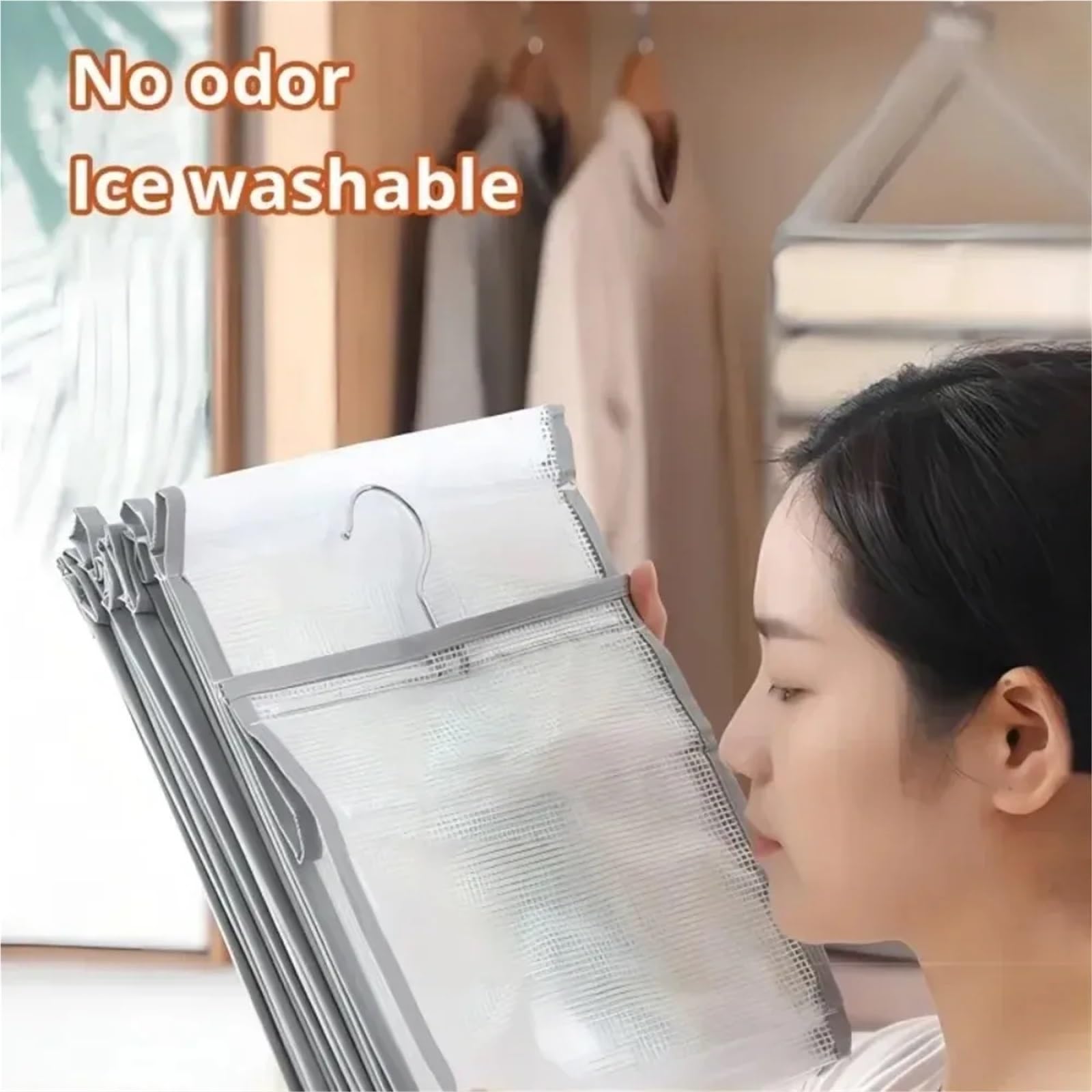 Hängeregal Wardrobe Hanging Storage Bag Closet Storage Shelf Clothes Organizer Pants Socks Underwear Separate Bag for Household Dormitory Für Schlafzimmer(Large)
