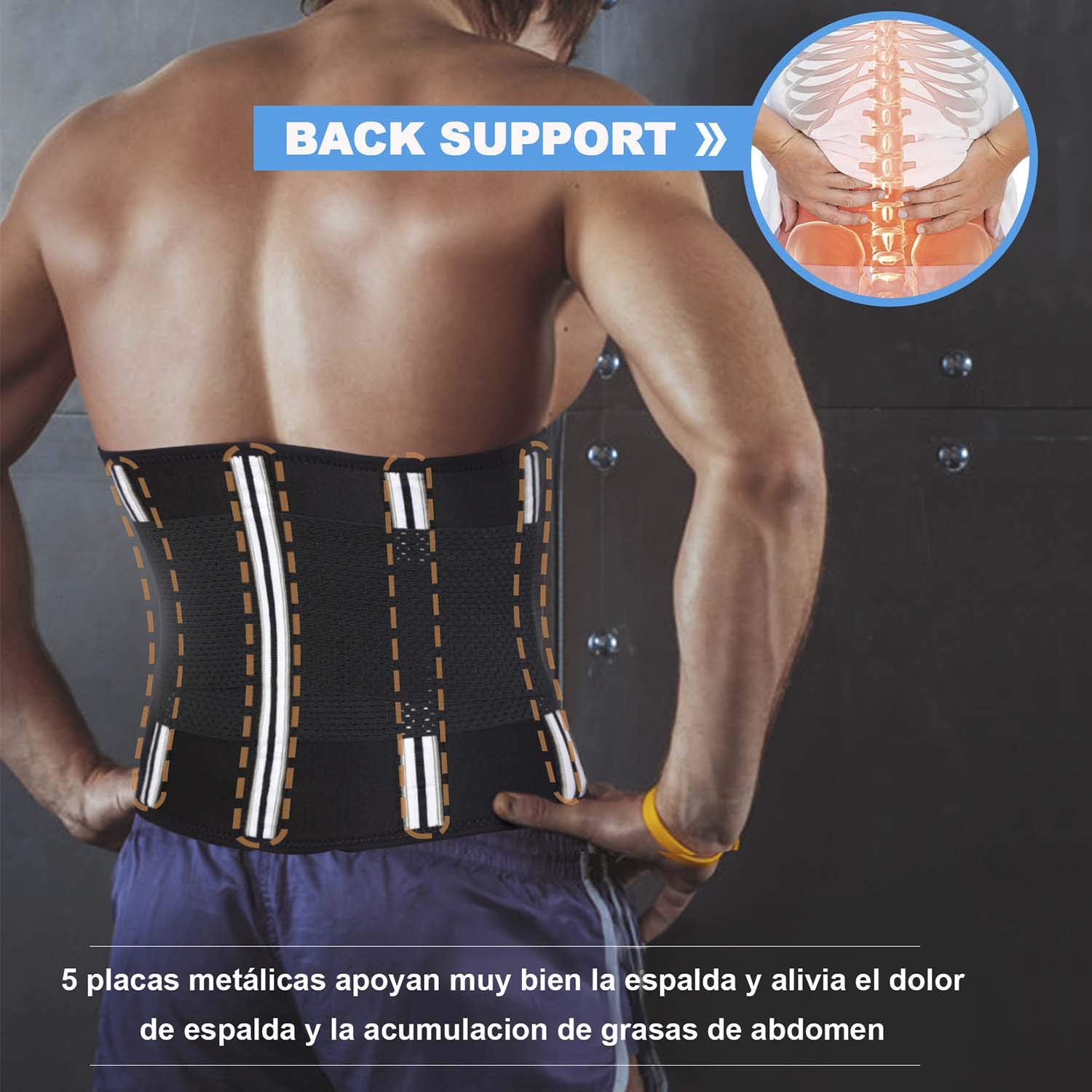 Faja Deporte Entrenador de Cintura Faja Reductora Faja de Fitness Neopreno Cintura Fajas Deportivas Lumbar Hombre Waist Trainer