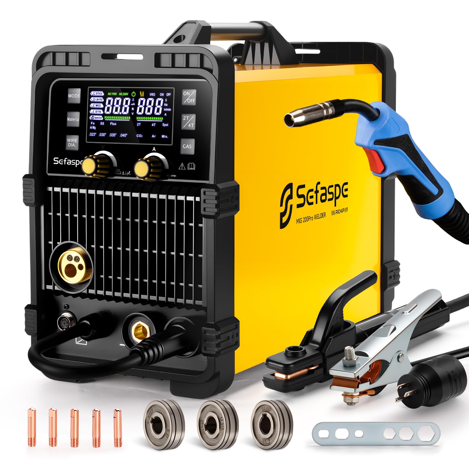 Sefaspe 200Amp MIG Welder, 2026 Newest [Large LED Display] 110