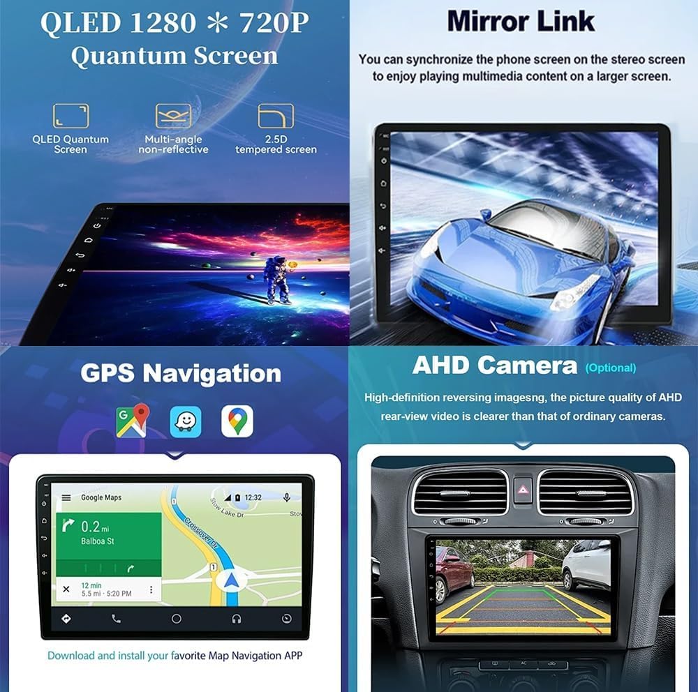 Autoradio Double DIN Android 15 avec écran Tactile 9 Pouces, Navigation GPS, Radio FM Bluetooth, caméra de recul, Ventilateur, Mirror Link et Lecteur multimédia pour Honda Fit Jazz 2014-2017.