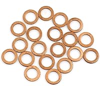 Vista 1 de X AUTOHAUX Anillo de sellado plano de cobre métrico M6 x 0.354 in x 0.039 in para tuerca de tornillo