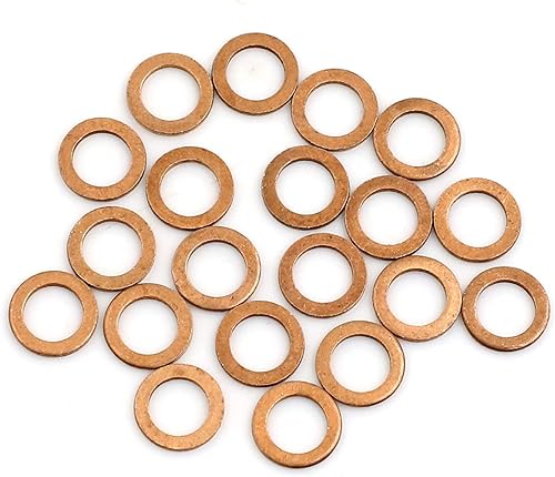 X AUTOHAUX Anillo de sellado plano de cobre métrico M6 x 0.354 in x 0.039 in para tuerca de tornillo