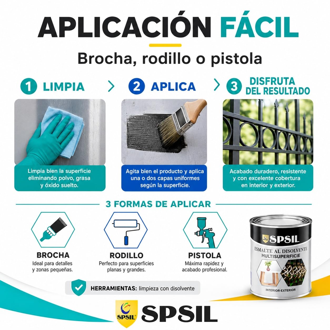 SPSIL Barniz Sintético al Agua para Madera Barniz Satinado 750ml X4, Protección UV y contra Humedad - Acabado Brillante - Secado Rápido - Interior y Exterior - Alto Rendimiento 8m²/L