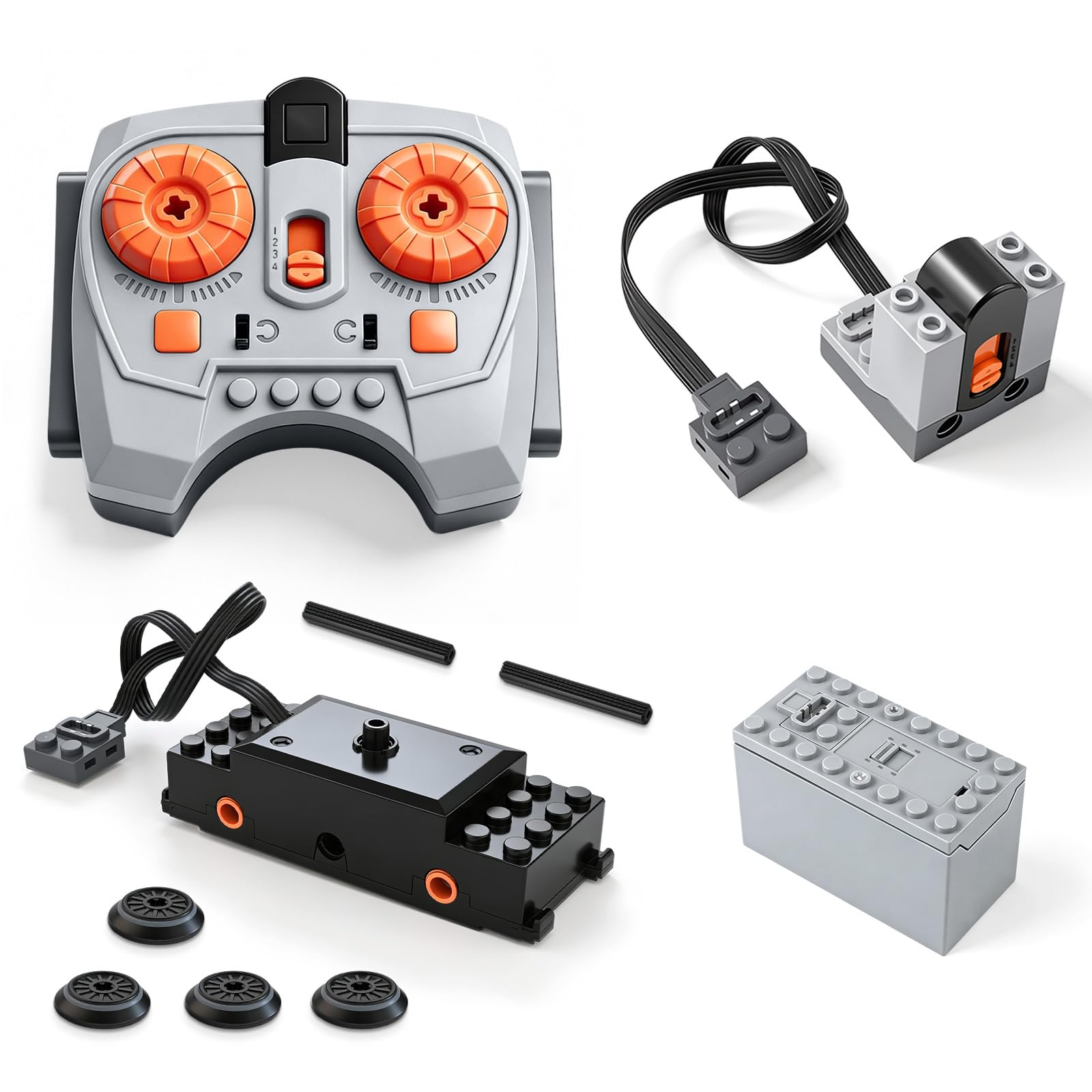 Remote Control Train Motor Kit with Servo, Battery Box & Wireless Controller for DIY Model Railways and Building Projects