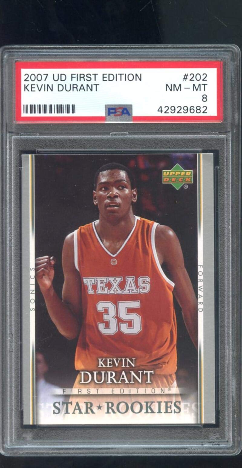 Amazon.com: 2007-08 Upper Deck UD First Edition #202 Kevin Durant ROOKIE RC  NBA PSA 8 Graded Basketball Card : Collectibles & Fine Art