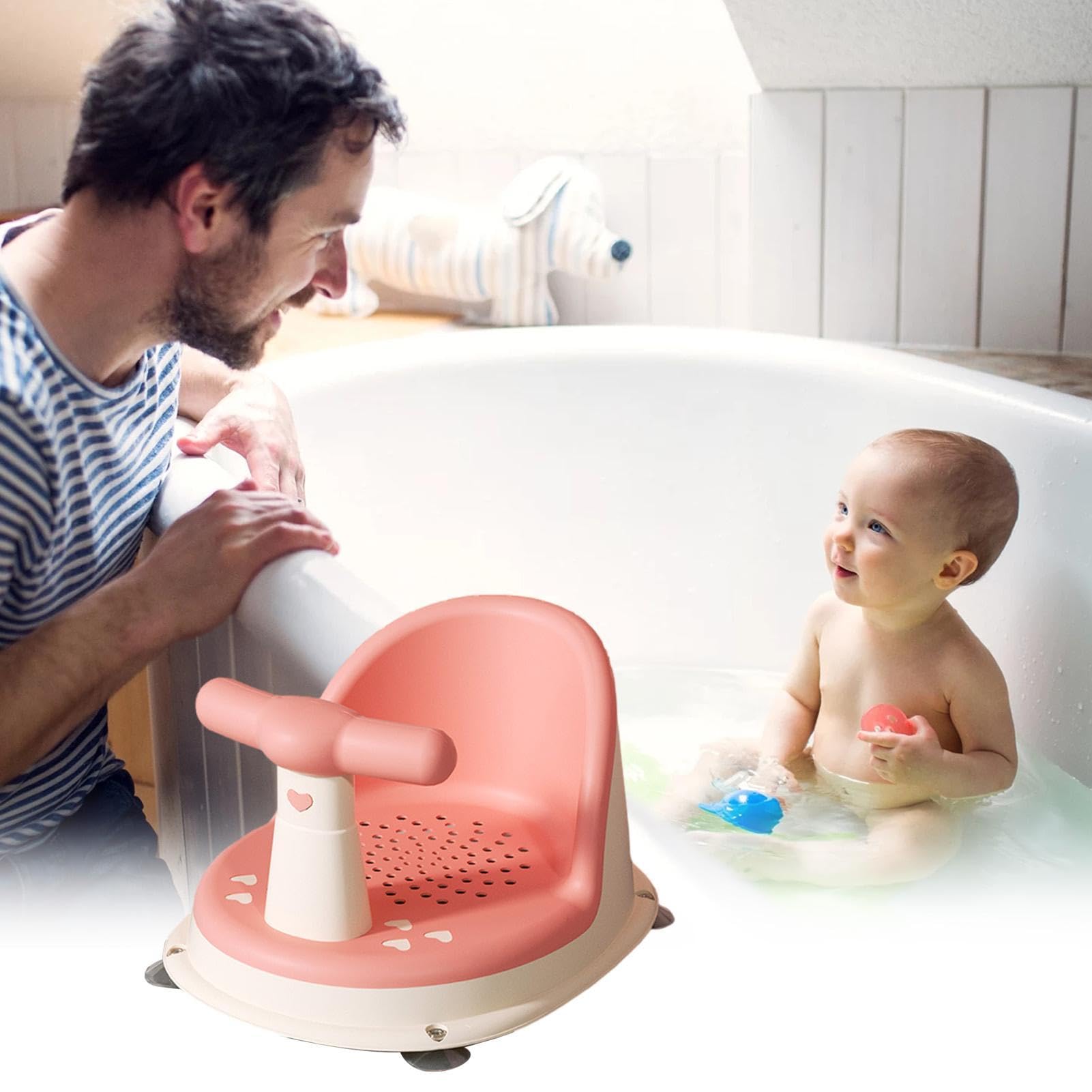 Asiento de baño para bebé, soporte plegable, bañera de bebé con fuerte succión diseñada por aerosol, asiento de bañera de bebé, asiento de ducha de bebé, silla de baño para bebé con respaldo