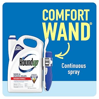 Roundup Weed and Grass Killer4 with Comfort Wand, Use in and Around Flower Beds, Trees, and Driveways, 1.33 gal.