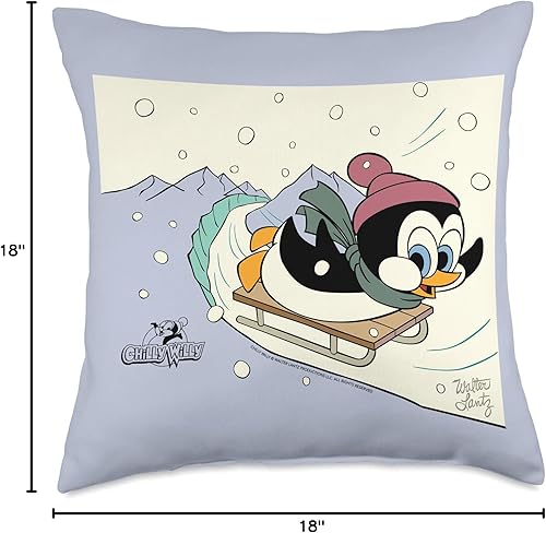 Miniatura 6 de Penguin Sledding - Almohada de vacaciones, 16 x 16 pulgadas, multicolor