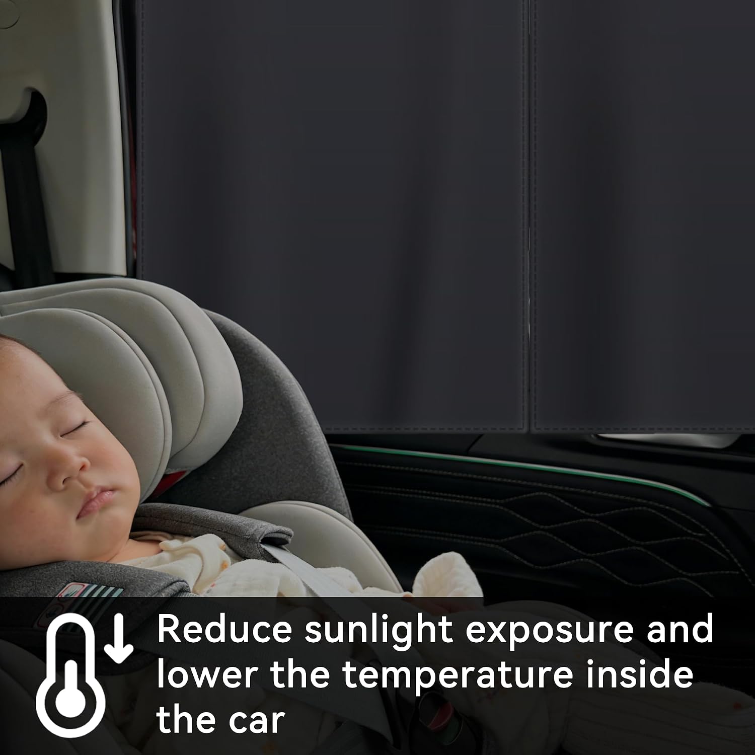 2PCS Car Window Shades, Magnetic Double Layer Window Screen for Baby Protection, UV Protection Privacy Blackout Shade Car Window Covers, Universal Auto Sun Shade Curtains Accessories