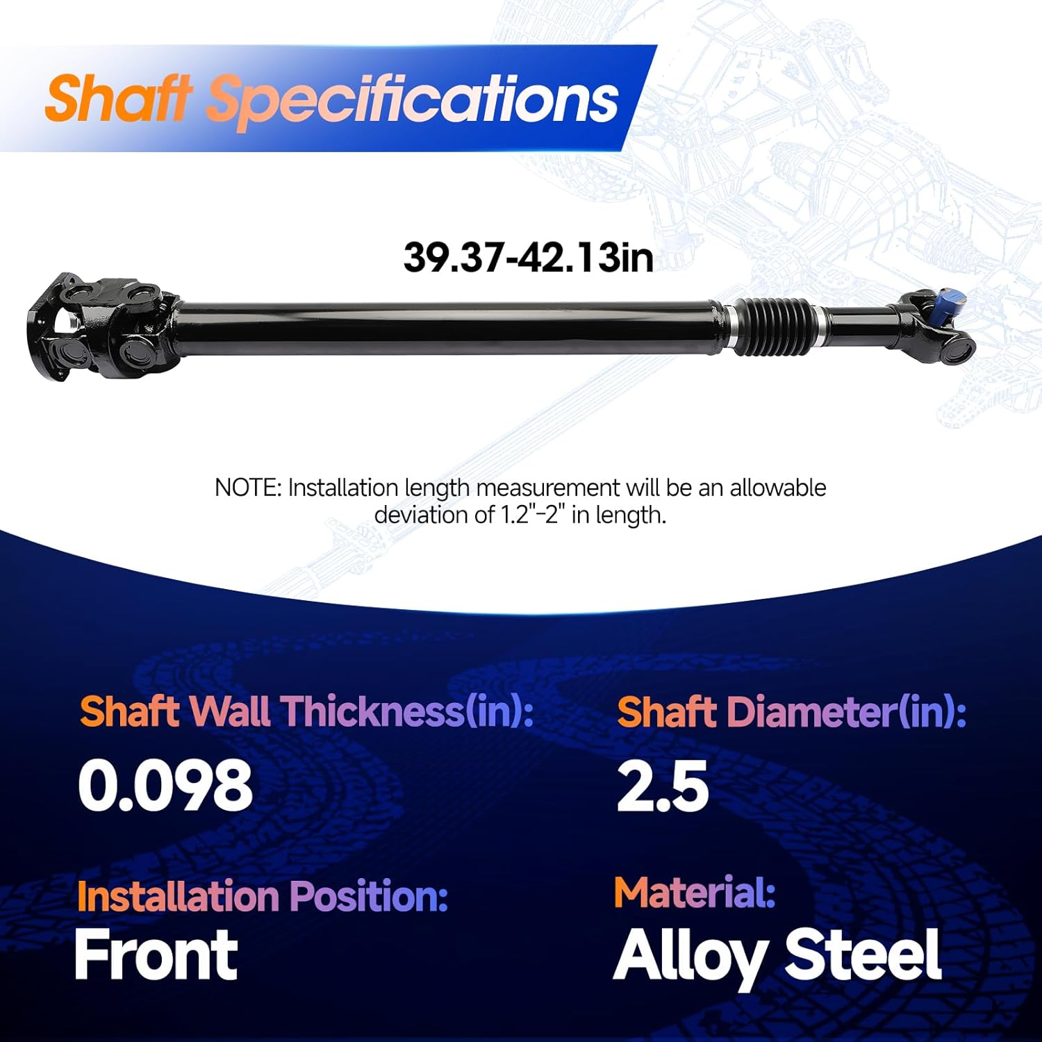 Front Drive Shaft Prop Shaft Driveshaft Assembly Fit for Ford F-250 F-350 F-450 F-550 Super Duty 2003-2010, OE 5C3Z4A376F, 5C3Z4A376JA