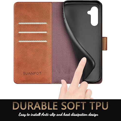 Miniatura 6 de SUANPOT Funda tipo cartera para Samsung Galaxy A54 5G con bloqueo RFID, tarjetero y tarjetero, funda protectora de piel sintética con tapa para