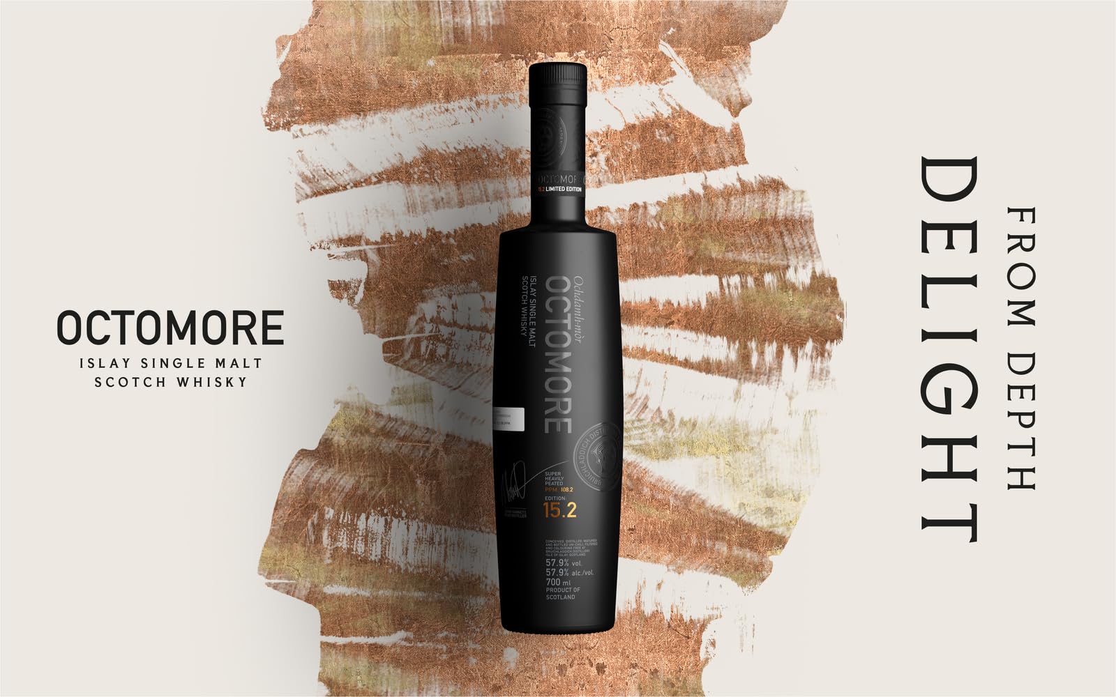 Octomore Edizione 15.2 70cl - Scotch Whisky di Islay Torbato Single Malt. Note di agrumi e crema alla vaniglia. 57,9% Vol.